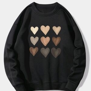 Black Heart Pattern Sweater Size Large